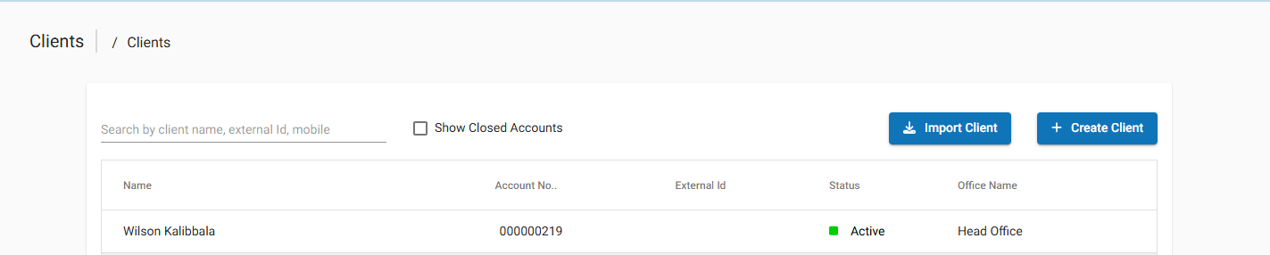 Clients List Screen Clients List Screen