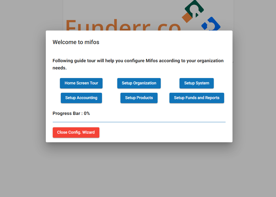 Configuration Wizard Popup Configuration Wizard Popup