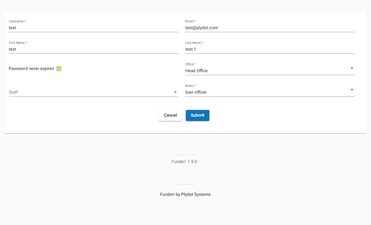 Edit User Form Edit User Form