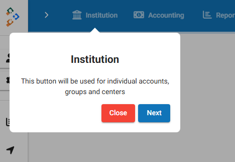 Institution setup wizard Institution setup wizard