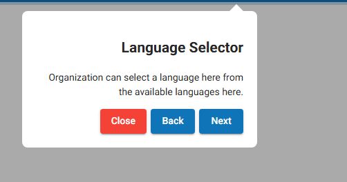 Language setup wizard Language setup wizard