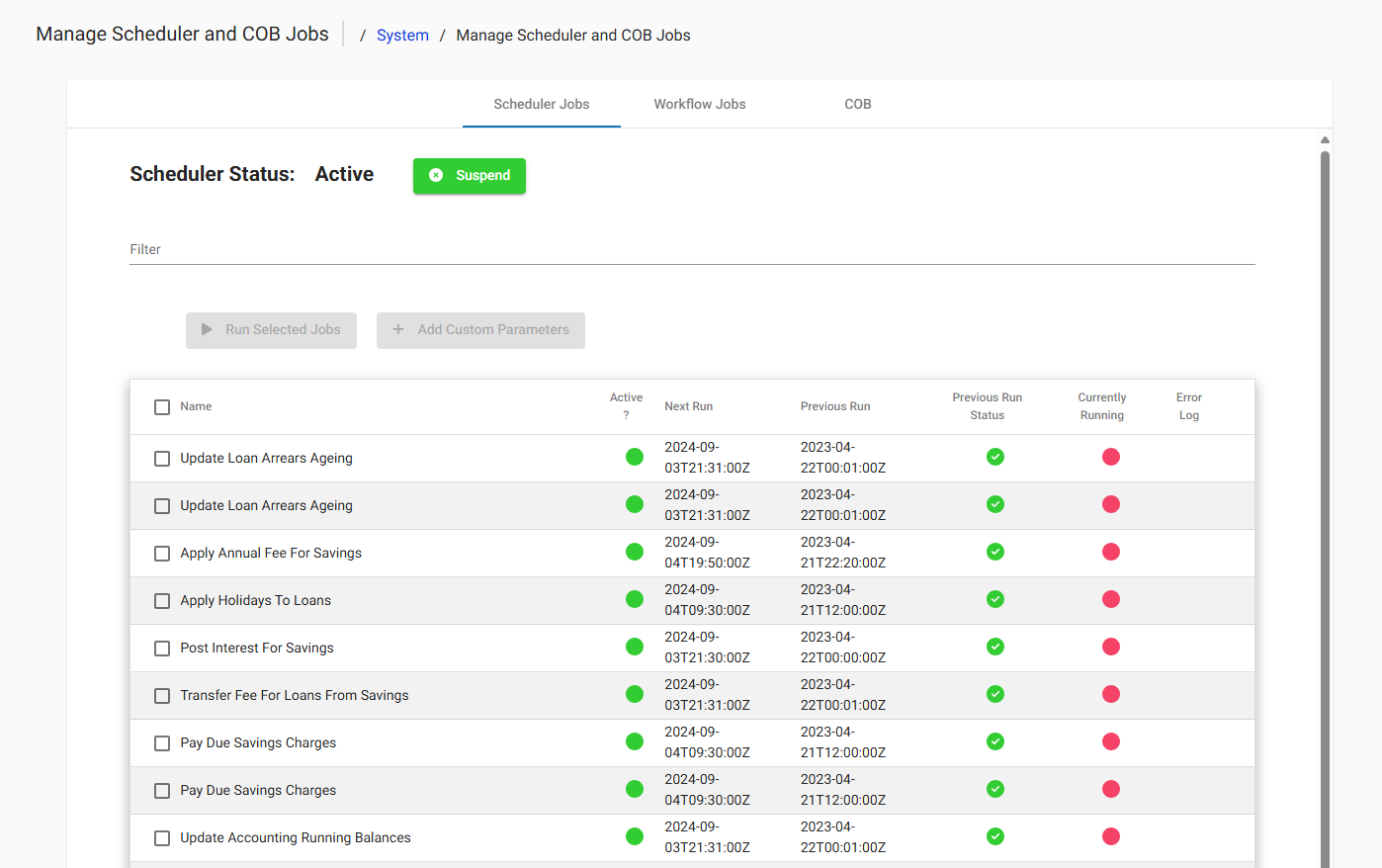 Manage Scheduler Jobs Manage Scheduler Jobs