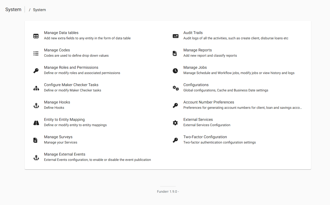 System Menu System Menu