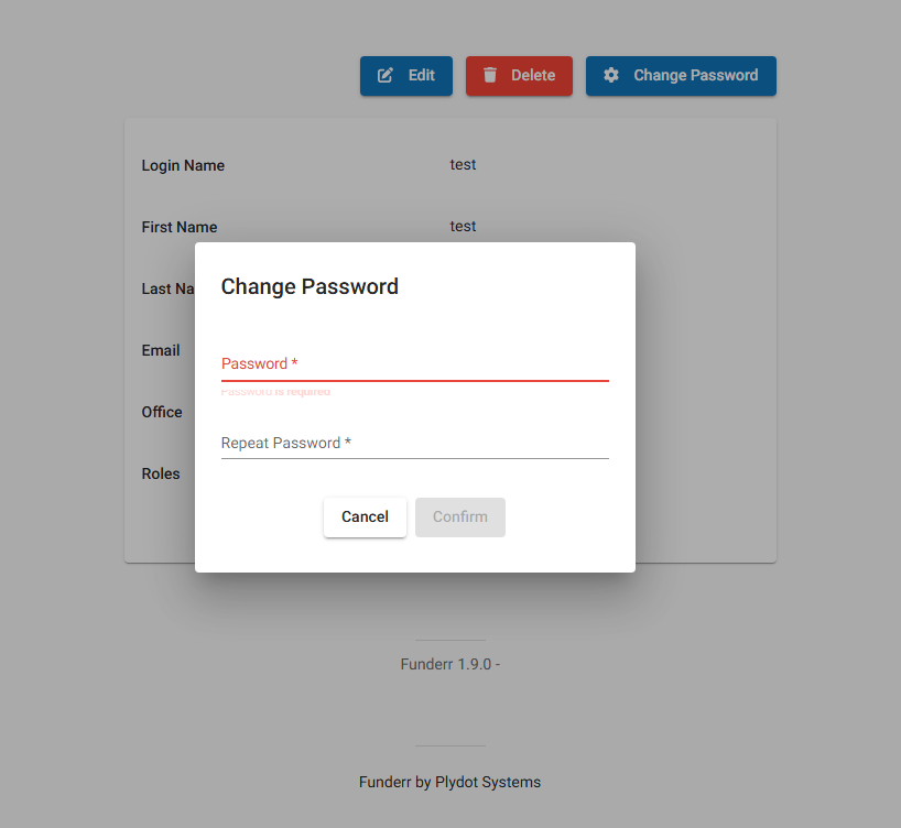 Change Password Form Change Password Form
